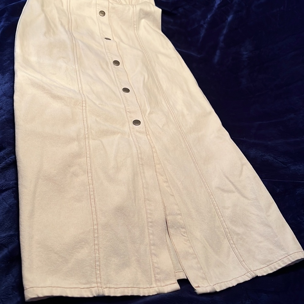 NWT House of Harlow 1960 Collar Sleeveless Denim Shank Button Front Maxi Dress - Picture 8 of 14